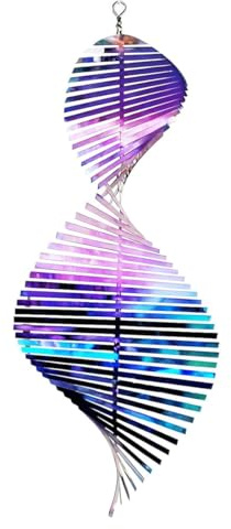 Qury Girandole a Vento, in Acciaio Inox, 3D, da Appendere, con Arcobaleno e Mulino a Vento, Decorazione per Interni ed Esterni, Ciondolo a Forma di Albero