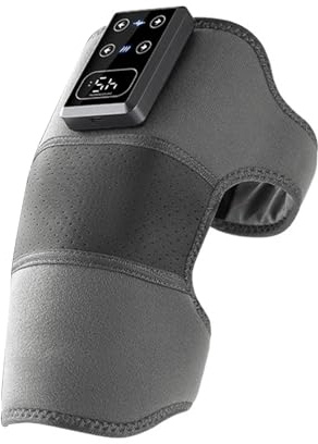 Masseur chauffant pour genou – Coussin de massage thérapeutique, enveloppement chauffant électrique, appareil de chauffage à 5 niveaux de température réglable | Support chauffant pour les mollets, les