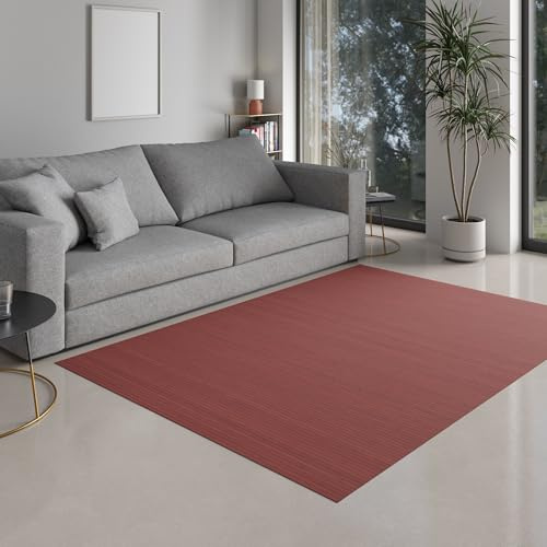 DE-COmmerce Bambusteppich Massive Aurora, 120x180 cm, 17mm gehärtete Stege, massiver Teppich ohne Bordüre, Bambusmatte