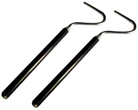 POFET 2 Stück 66 cm ausziehbare Schlangenhaken aus Edelstahl für Reptilien zum Fangen von kleinen Schlangen.