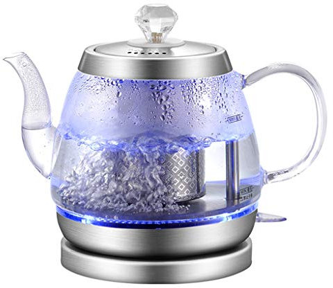 Hervidor De Cristal 1 L, Hervidor De Agua De 1000 W, Tetera De Vidrio, Filtro De Acero Inoxidable, Luz Indicadora Azul, Apagado Automático, Tapa Interior Y Fondo De Acero Inoxidable ( Size : 1.2L )