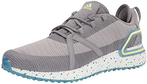 adidas Men's Unisex Solarthon Primegreen Spikeless Golf Shoes, Grey Three/Pulse Yellow/Grey Two, 10
