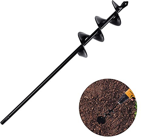 Gartenschneckenbohrer, 37,3 cm, Spiralbohrer, für Tulpen, Iris, Beetpflanzen und Graben von Unkraut Wurzeln