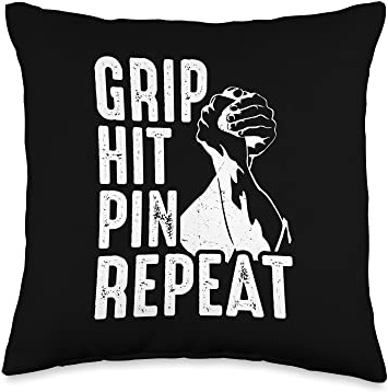 Arm Bar Wrestling - Grip Hit Pin Repeat Throw Pillow