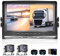 CAMECHO Rückfahrkamera 2 Kameras Set,9 Zoll LCD Monitor DVR +2 Geteilte Rück Kamera mit Nachtsicht IP69 Wasserdicht+Videoaufzeichnung für LKW/Bus/Van 12V-35V