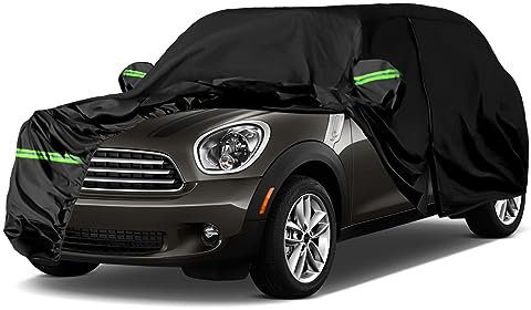 Housse de Voiture Adaptée pour Mini Countryman R60 (2010-2016)/Mini Paceman R61 (2012-2016), Housse de Garage Complète Noire étanche avec Porte Zippée pour Neige, Pluie, Protection Tous Temps