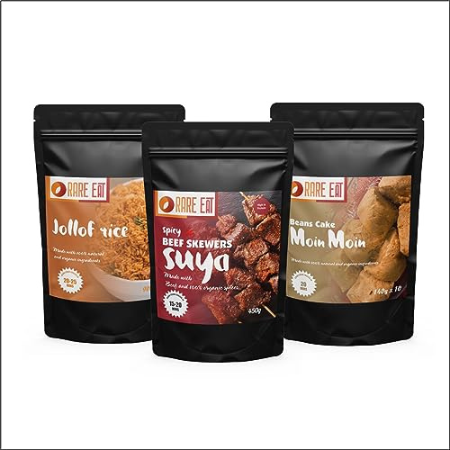 Nigerian Jollof Rice + Beek Skewers Suya + Moin Moin| Serves 5