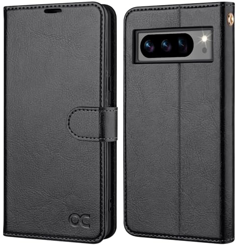 OCASE for Google Pixel 8 Pro Case,Premium PU Leather Wallet Phone Case with [Card Holder][[RFID Blocking] TPU Inner Shell] Shockproof Flip Book Cover for Google 8Pro 5G 6.7-inch 2023,Black