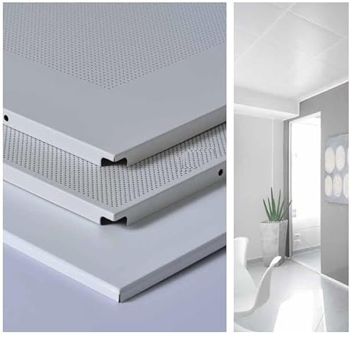 Akifix ITP Star Metal - SM01W.F0 - Paneles metálicos para falsos techos, color blanco, liso, no perforado, tamaño 600 x 600 x 15 cm, paquete de 20 unidades, 7,2 m²