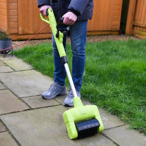 Garden Gear 500W 2-in-1 Multi Cleaning Brush - Interchangeable Brushes - Efficient Patio Cleaner - Weed Sweeper - Easy Brush Changes - 10m Cable - By Thompson & Morgan