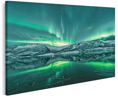 islandburner Prime Quadro su tela Bella aurora boreale luminoso Aurora Borealis, atmosfera invernale immagini murali poster