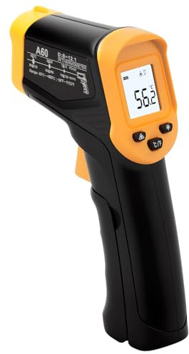 Infrarot Thermometer -50-600°C Temperaturmessgerät Digital mit LCD Beleuchtung Hohe Empfindlichkeit Berührungslose Temperaturmessung für Küche Barbecue Gefrierschrank Industrie