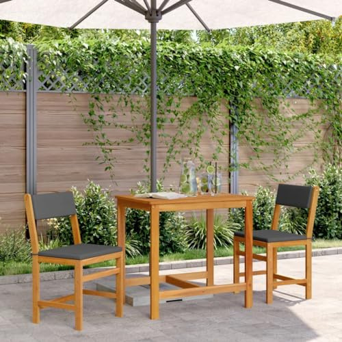 XINCXIN 3-TLG. Balkonmöbel-Set, Terassenmöbel Außen Outdoor Furniture Garten Möbel Gartenmöbel Set Geeignet für Deck Hinterhof Teich Balkon mit Kissen Massivholz Akazie