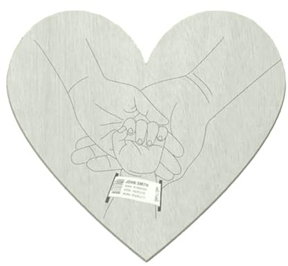 Keepsakes - Braccialetto da polso in legno con incisione per la nascita del bambino, con incisione di nome, data e nome
