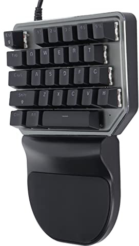 BONKZEBU Tastiera da Gioco Portatile a 27 Tasti con una Sola Mano, Tastiera Meccanica Durevole Ad Alte Prestazioni per Giochi, K27 Nera
