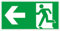 Hochwertiges Notausgangsschild Pfeil links - 30x15 cm langnachleuchtend + selbstklebend - Original Protecticure Fluchtwegschild PVC -Rettungszeichen/Rettungsschild/nachleuchtend