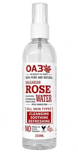 OA3 Organic Rose Water Spray | Face Toner for Skin Care | Hair Growth Spray| Rose Essential Oil | Natural Daily Face Care | Facial Mist & Hair Toner | All Skin Types 250ml