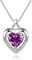 EXGOX Silber Kette mit Herz Anhänger - 925 Sterling Silber, Kristall Herz, Einstellbare Silber Halskette für Damen - perfekt für Geburtstage und Weihnachten