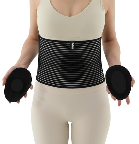 belltop Fascia ernia ombelicale. Cinto per ernia addominale - Sostegno. Fascia per uomo e donna. Cintura ombelicale terapeutica: 2 cuscinetti di compressione (S/M)