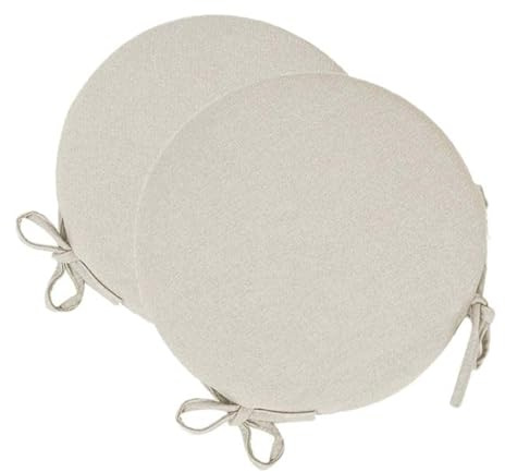 Russo Tessuti Cuscino Rotondo Imbottiti Laccetti per Sedie Sgabelli da Pranzo Portatili Pocket-Panna-4 Cuscini