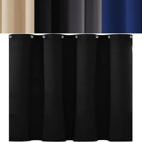 AMZYU Lärmschutzvorhang 1 Stück, 120 x 100 cm Modern Und Langlebig, Lärmschutz Gardinen Verdunkelungsvorhang, Raumteiler Waschbar Größe Und Farbe Wählbar, Schwarz