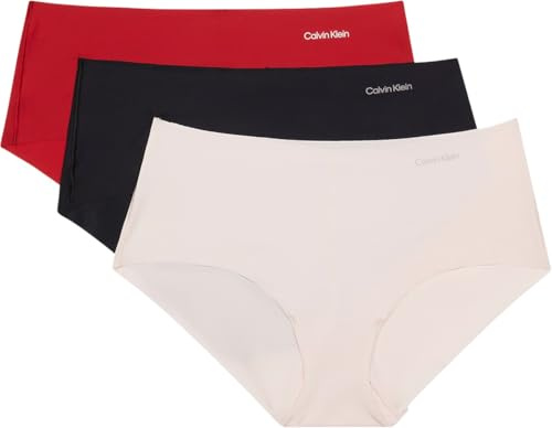 CALVIN KLEIN Hipster 3Pk 000Qd3559E, Red (Red Stamp/Nymph Thigh/Black), XS Femme