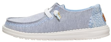 HEYDUDE Women's Wendy Break Surf Jersey Slip On Shoe, Heather Grey/Multi Size 8 | Lightweight Easy On Travel Ready Casual Style