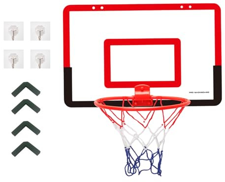 Qsvbeeqj Soporte de baloncesto plegable para entrenamiento en casa, tiro en interiores, soporte de pared, tablero de basquetbol interior simple para niños, juego divertido