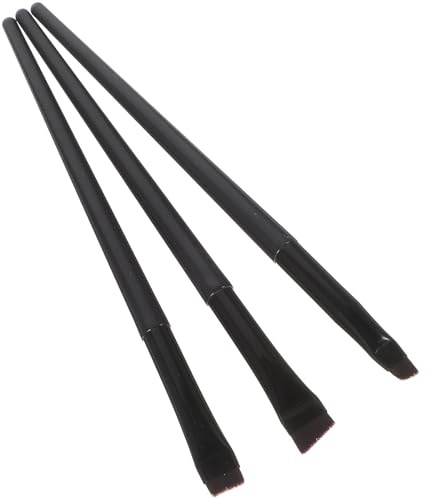 DIYEAH Pinceles Delineadores de Ojos 3 Piezas Set Mango Negro Incluye Pincel Angular Pequeño Pincel Angular Grande para Maquillaje de Cejas y Ojos Adecuado para Uso Profesional y Diario