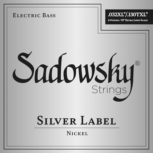 Sadowsky Silver Label 032-.130 - Juego de cuerdas para bajo (35, 6 cuerdas, níquel y estrella)