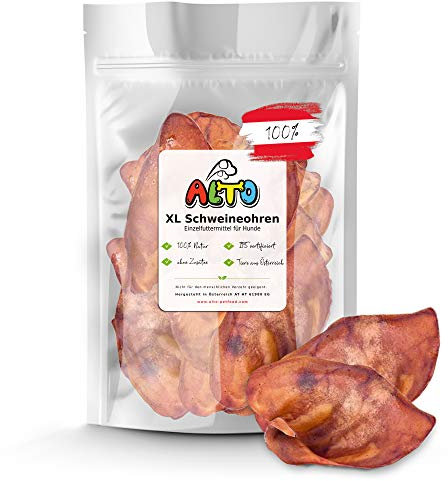 Alto - XL Schweine-Ohren für Hunde | getrocknete Schweineohren auch für Welpen | 20 Stück - 100% Natürlich