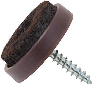 Adsamm® / 16 x Filzgleiter mit Schraube / Braun / Ø 24 mm / rund / Möbelgleiter zum Schrauben in Premium-Qualität