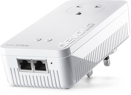 Devolo Magic 1-1200 Wi-Fi 5 Add-On Powerline Adapter, Mesh Wi-Fi, (Up To 1200 Mbps Via Powerline, Wi-Fi 5, Wi-Fi Anywhere, Access Point, 2x Fast Ethernet Ports, Stable Home Working)