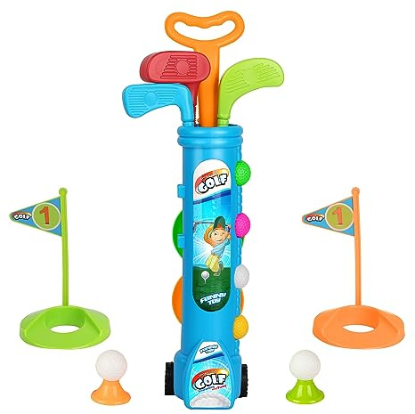 Liberry Toddler Golf Set with Cart, Plastic Golf Clubs & Balls for Kids Ages 1 2 3 4 5, Indoor Outdoor Sports Toys Birthday Gift for Boys & Girls