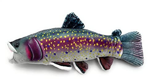 Onwomania Plüschtier Kuscheltier Stoff Tier Forelle Fisch Saibling 27 cm Mehrfarbig