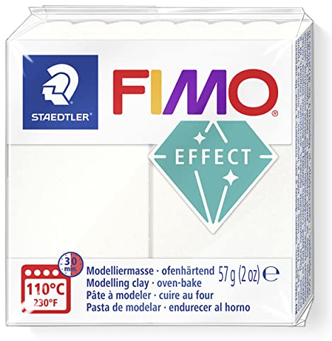 STAEDTLER FIMO effect 8010 Metallic-lera – pärlemor, 57 g | Ugnshärdande polymerlera med metalliskt pärlskimmer, mjuk – för smycken & dekoration – Art.-Nr. 8010-08