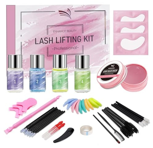 Permania Wimpernlifting Set, Lash Lifting Set, Augenbrauen Lifting Set, Klebstoff Mit Fruchtgeschmack, Salon-Effekt, Geeignet für Heimwerker und Schönheitssalons