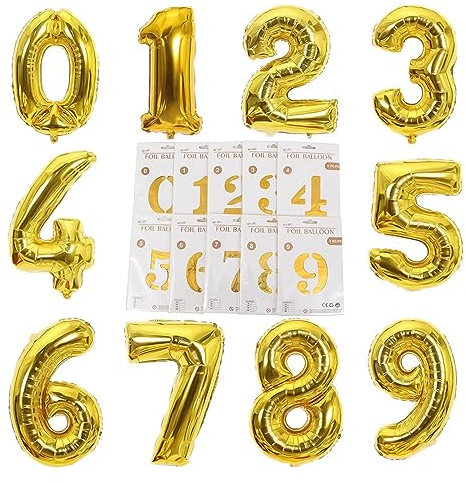 MFCGHXR 10 pezzi numeri gonfiabili compleanno, 32 pollici da 0 a 9 numeri palloncini con numero, adatti per compleanno Natale anniversario matrimonio capodanno decorazione banchetto e altre scene