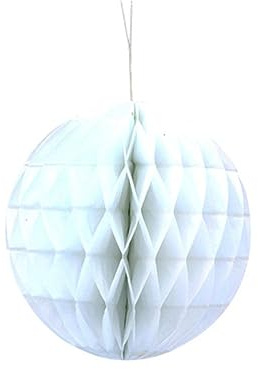 Lanterna a sfera a nido d'ape in carta, matrimonio, compleanno, decorazione, doccia, palla a nido d'ape, decorazione a sfera floreale-bianco, 6 pollici