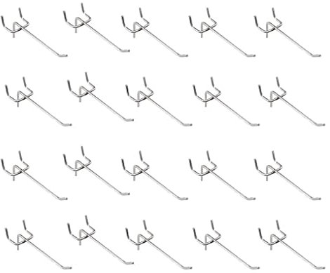 BOKIOESDE 20 Pieces Workshop Perforated Wall Hook Supermarket Pegboard Phone Accessories Snacks Organizer Hanger Holders Accessories, Silver