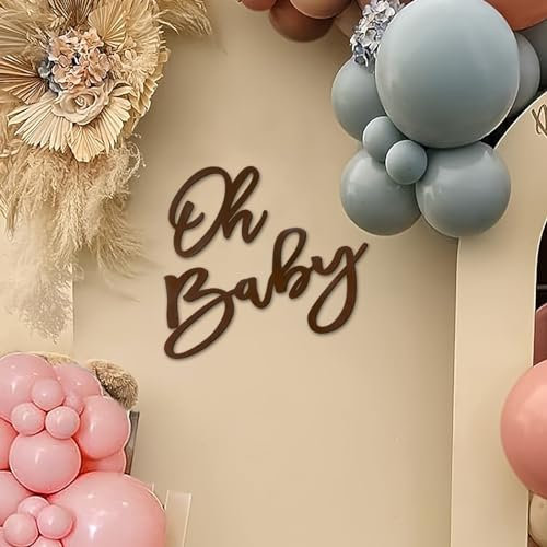 Toile de Fond « Oh Baby » pour Fête Prénatale - Bannière en Feutre pour Garçon Fille, Décorations de Révélation du Sexe du 1er Anniversaire - Fond de Photographie
