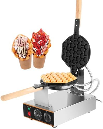 pealiritansemen Gaufrier À Bulles, Gaufrier Électrique Commercial pour Œufs Antiadhésif - Acier Inoxydable, Bouton De Contrôle Manuel De La Température/du Temps,SingleHead