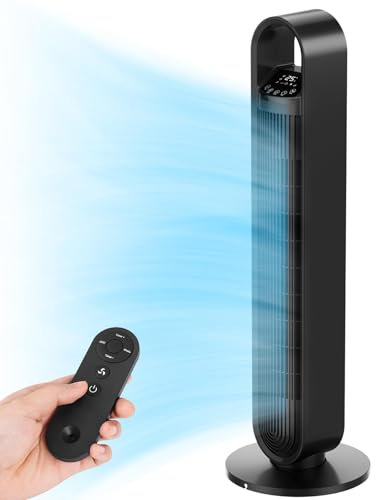 Ventilateur Colonne Silencieux, 92CM Ventilateur Tour avec Télécommande, 3 Vitesses de Vent, 3 Modes, Fonction Oscillation à 70°, Minuterie de 12H, Convient pour Maison/Bureau (Noir, 36 inches)