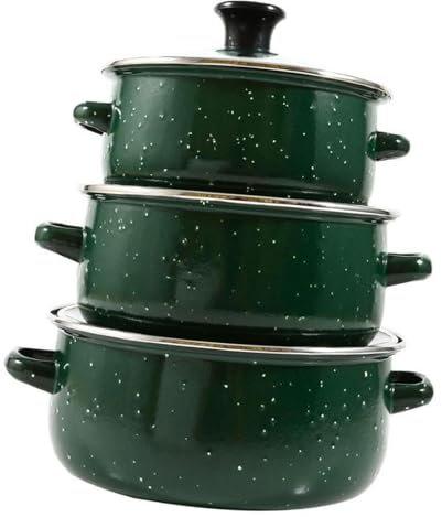 KESOTO 3 Piezas de Esmalte con Práctica Placa de Cocina Regalos de Slow Cochero Cochero Casas para El Restaurante de Bodas, Verde, Individual