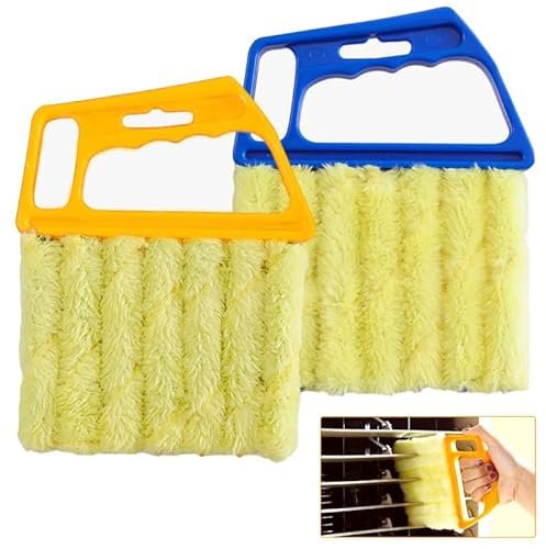 Azlanway Blind Cleaner, 2 Pcs Venetian Blind Cleaner Tool Set, Washable Window Shutter Cleaner Tool for Wooden Blinds, Air Conditioner Vents, and Window Shades, Reusable Duster