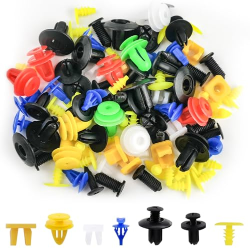 Set di 100 clip di fissaggio per auto, 10 tipologie di rivestimento per porta, in nylon, per paraurti, per carrozzeria, clip di fissaggio per auto