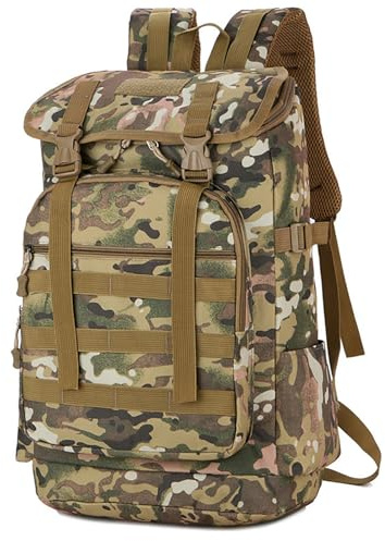 Kabxhueo Hiking Backpack Military Tactical Backpack 40L for Men Women Water Resistant Multi-Functional Trekking Rucksack Travel Laptop Backpack for School, Hiking, Trekking, Hunting, Cycling,CP