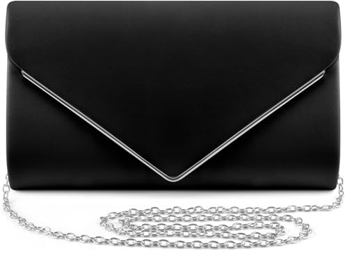 ERKOON Women's Clutches, Leather Clutch Bags, Evening Bag with Detachable Strap, Prom Handbag Formal Party Clutches Wedding Purses Cocktail Promenade Shoulder