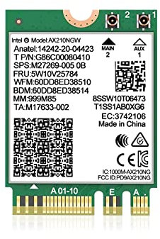 WiFi 6E Wireless Card Intel AX210 NGW Bluetooth 5.3 Tri-Band 5400Mbps Network Adapter for Laptop Support Windows 10/11 (64bit) M.2/NGFF