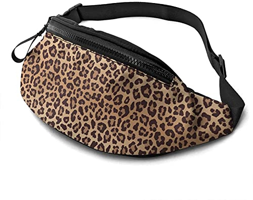 Bauchtasche, Leopard Muster Design Hüfttasche mit Kopfhörerloch für Outdoor, Workout, Wandern, Geschenke 35×14 cm